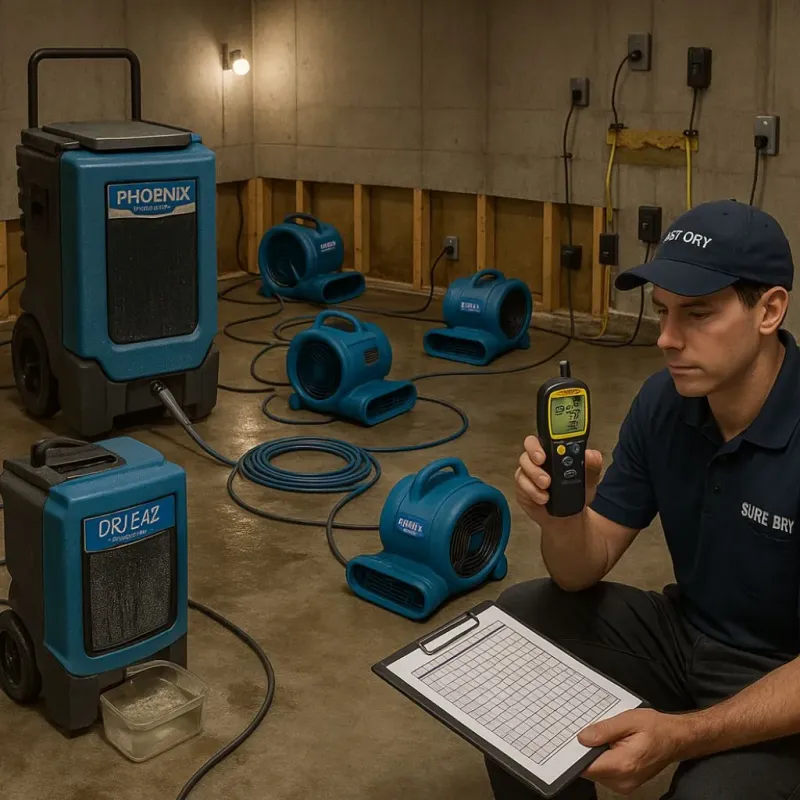 Structural Drying and Dehumidification process in Uniondale, NY